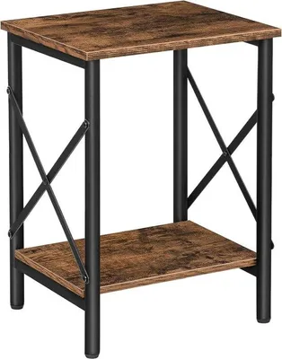 Produktbild von Famanu Beistelltisch mit Ablage und Stahlrahmen - 37 x 27 x 50,5 cm