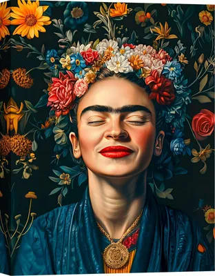 Obrázok produktu pre Plátno obraz Frida - Matt Spencer - Úsmev Fridy - 100x70 cm