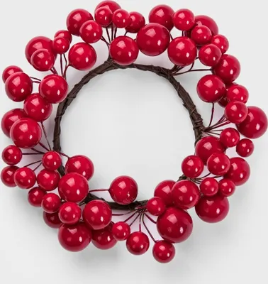 Produktbild von Weihnachtskranz Türkranz Weihnachtsbaum Weihnachtsdeko Weihnachtsschmuck RUTH rot 14 cm HOMLA