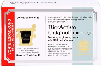 Immagine prodotto di Pharma Nord BioActive Uniqinol 100 mg capsule QH per ridurre la stanchezza, 90 capsule