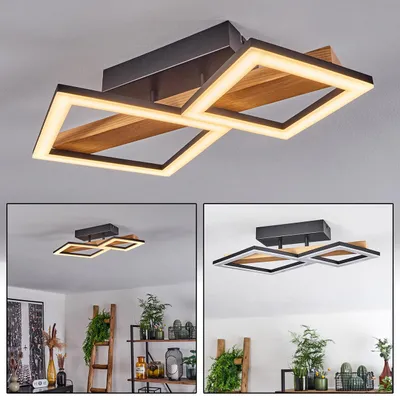 Produktbild von Stoccareddo »Stoccareddo« Deckenlampe, Metall/Holz/Kunststoff, Schwarz/Natur/Weiß