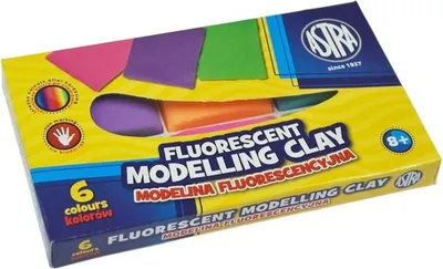 Image de Pâte à modeler scolaire ASTRA 6 couleurs FLUO