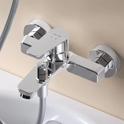 Produktbild von AM.PM Badewannenarmatur Wannenarmatur Chrom Einhebelmischer Wandmontage Bad Messing Badewannen Armaturen