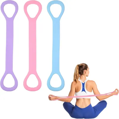 Produktbild von Widerstandsbänder 3 Stück, Figur 8, 100% Latex, für Fitness