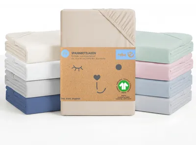 Produktbild von roba Spannbettlaken 40 x 90 - 45 x 90 cm Frosty Almond - Baby Bettlaken für Stubenwagen / Wiegen - Baumwolle - und  - Beige