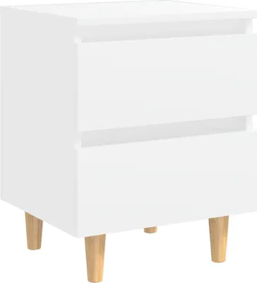Obrázek produktu pro vidaXL Noční stolek s borovicovými nohami bílý 40x35x50 cm
