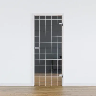 Produktbild von Pertura Glastür Komplettset Glera Mesh 01 584x1960x8 mm Rechts inkl. Studio Beschlag Edelstahl unverschließbar