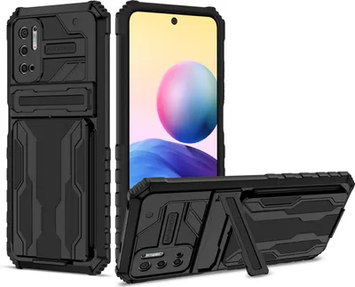 Immagine prodotto di Redmi Note 10 5G Case, custodia ibrida di protezione robusta con porta carte e supporto per Xiaomi Redmi Note 10 5G nero