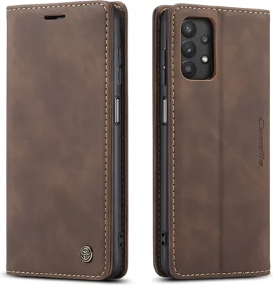 Image de Etui Samsung Galaxy A32 5G, étui rétro en cuirPolyuréthaneavec fonction stand pour Samsung Galaxy A32 5G Café