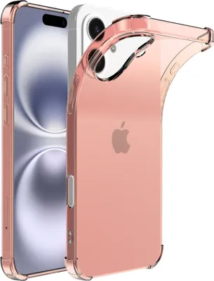 Produktbild von Smartphonica Handyhülle Geeignet für iPhone 16  Transparente stoßfeste Silikonhülle mit Bumper - stoßfeste Rückseite  Cover Case - Hellrosa