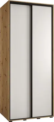 Produktbild von MEBLE KRYSPOL Cannes 1 Schrank mit 2 Schiebetüren - 205,2x120x60 cm - Artisan Weiß Schwarz