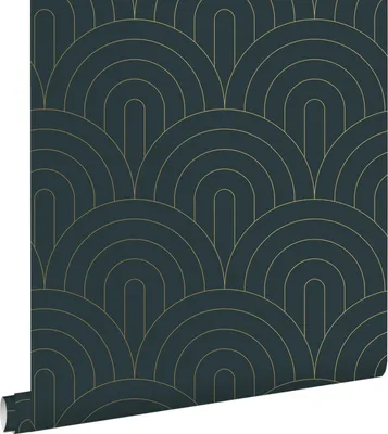 Produktbild von ESTAhome Tapete Art Decó Muster Dunkelblau 53 cm x 10.05 m