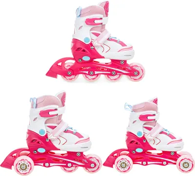 Produktbild von 3in1 Inlineskates Triskates Rollschuhe Raven Lia Pink 27-30 verstellbar