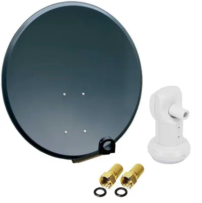 Produktbild von PremiumX PXS45 Satellitenantenne 45cm Stahl Anthrazit Single LNB F-Stecker