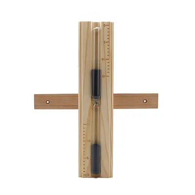 Produktbild von 15-Minuten-Sanduhr, Saunazubehör, drehbarer Timer aus Holz für Infrarot-, Dampf- und Fasssaunen (Hemlock)