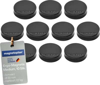 Produktbild von Magnetoplan Ergo medium Magnete schwarz 30mm 10St
