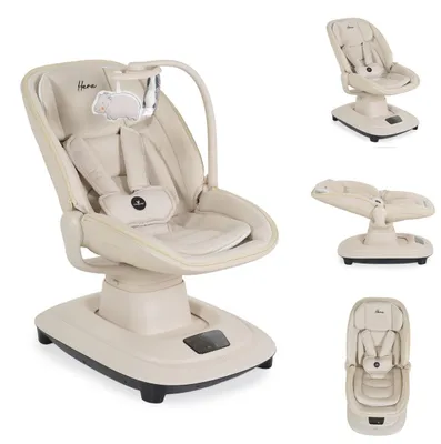 Produktbild von Cangaroo Babywippe Hera elektrisch, Musik, Moskitonetz, 360-Grad-Drehung, Timer beige