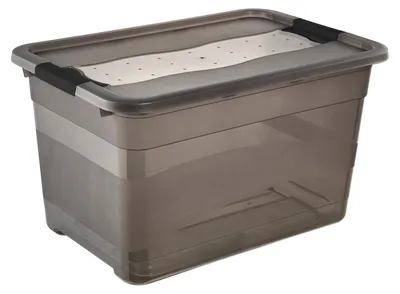 Aufbewahrungsbox 52 l transparent kristallgrau mit Deckel