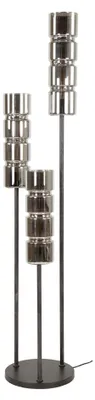 Obrázek produktu pro FURNLUX stojací lampa válcová stříbrná a černá 32 cm / hlavní barva: stříbrná / rozměry: 32 x 155 x 32 cm