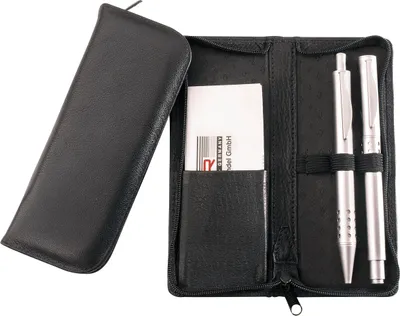 Produktbild von Alassio Schreibgeräte Etui für 3 Schreibgeräte schwarz aus Leder (ohne Inhalt)