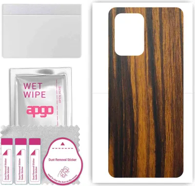 Produktbild von apgo Rückseite Schutzfolie, Skin, kompatibel mit Xiaomi Redmi Note 11T Pro, Hinten Displayschutzfolie aus Vinylfolie, kratzfest, einfache Montage - Tigerwood