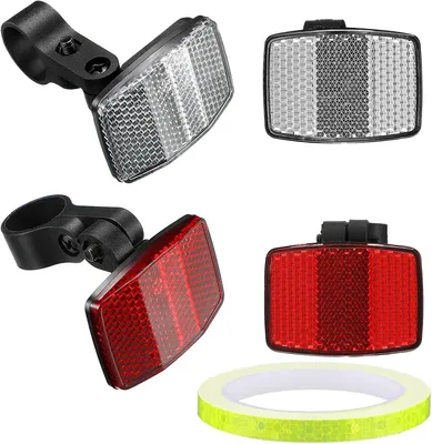 Obrázok produktu pre Reflektory na bicykel, predné a zadné, 4 kusy, predný reflektor, reflektory na horské bicykle, motocykle, MTB