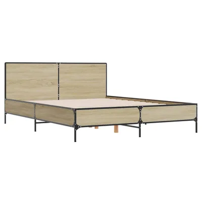 Produktbild von Bettgestell Sonoma-Eiche 160x200 cm Holzwerkstoff und Metall