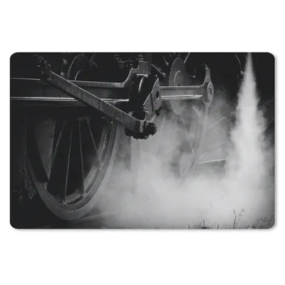 Produktbild von MuchoWow® Schreibtischunterlage Schwarz-Weiß-Fotografie eines Dampfzuges 60x40 cm - XXL Mauspad - Großes Mauspad