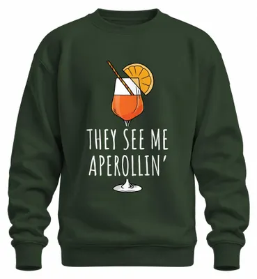 Immagine prodotto di Felpa con cappuccio "Aperol Spritz Party", colore verde bottiglia, taglia 3XL. Ideale per l'estate