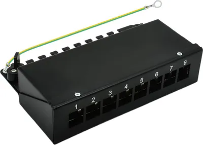 Produktbild von ProfiPatch  Patchpanel Verteilerfeld 8 Port Patchfeld für Keystone Module Desktop und Wandmontage 1HE schwarz
