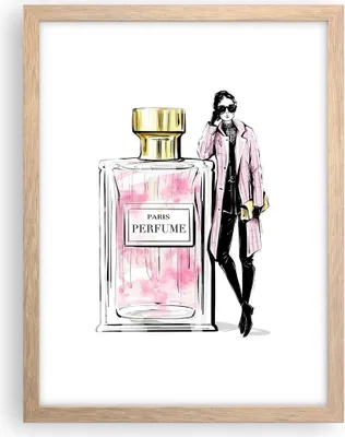Produktbild von Gerahmtes Poster - Rahmen in heller Eiche - Parfüm Frau Eleganz - 30x40 cm - Wand Bild - Wanddeko - Wandbilder - Kunstposter - Wandposter - Bilderrahmen - Bilder - Kunstdruck - P2NPA30x40-5144