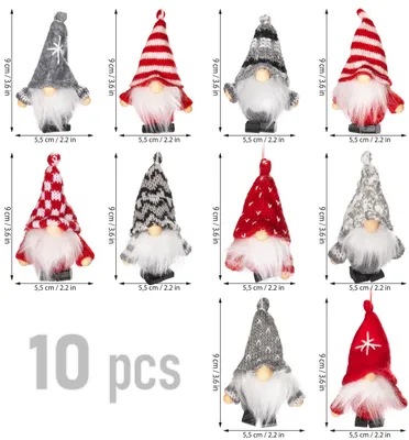 Produktbild von Weihnachtsgnome Set 10-teilig Holz Strick Brubaker Deko Figuren Weihnachten