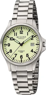 Produktbild von Regent Metall Herren Uhr Armbanduhr Quarz silber Metallarmband D2UR1192572