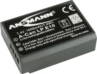 Image de Ansmann A-Can LP-E10 - Batterie - Li-Ion - 1000 mAh - pour Canon EOS 1300, 1500, 2000, 3000, 4000, Kiss X80, Kiss X90, Rebel T100, Rebel T6, Rebel T7