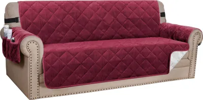 Obrázek produktu pro Kryt pohovky Silný sametový křeslo Stretch Non-Slip Pohovka kryty Pohovka kryt Ochrana před domácími kočkami Psi Pohovka hodit gauč kryt pro Sofa（3-Seater Sofa，Red）