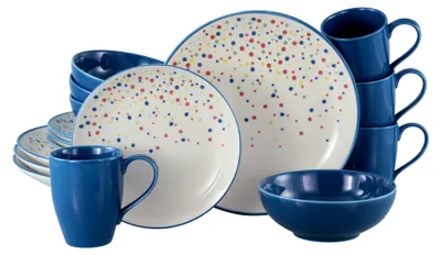 Produktbild von CreaTable, 24183, Joy Blau-bunt, Kombiservice 16-tlg, Steinzeug
