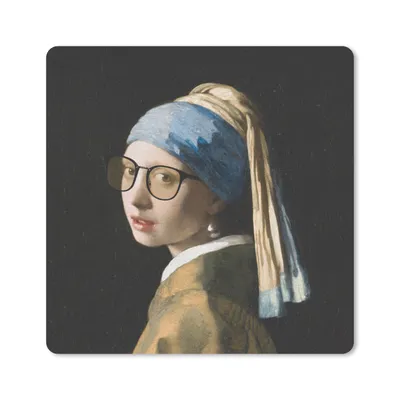 Produktbild von MuchoWow® Mauspad Mousepad Das Mädchen mit dem Perlenohrring - Vermeer - Brillen 30x30 cm - Mousepads - Maus Mat - Pad - Mausunterlage - Gaming