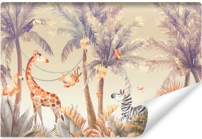 Produktbild von Muralo Vlies Fototapete für Kinderzimmer wilde TIERE Pflanzen 152.5 cm x 104 cm