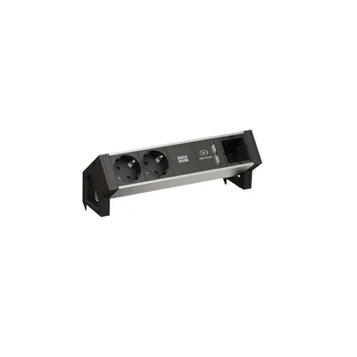 Image de Desk2 Alu Black 1Xabd 2Xschutzkontakt 1Xusbcharger (937.001)