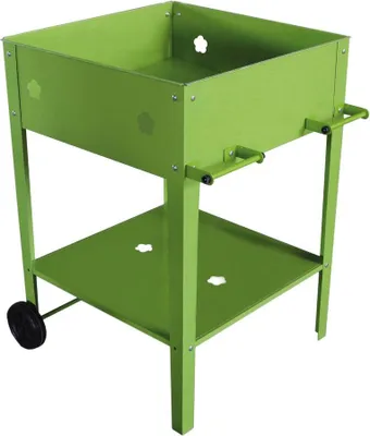 Image de Table de rempotage métal "Laurier" - 55 x 55 x 80 cm - Vert