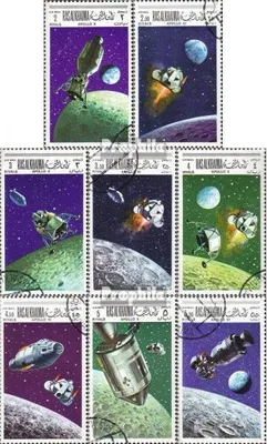 Produktbild von Briefmarken Ras al Chaima 1969 Mi 326A-333A (kompl.Ausg.) gestempelt Weltraumprogramme