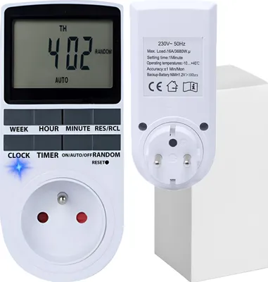 Produktbild von Timer Gniazdo cyfrowe 10 Programowalny przełącznik 230V Timer z wyświetlaczem LCD Timer tygodniowy 12-24h 7 dni w tygodniu dla oświetlenia Retoo