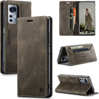 Image de Xiaomi 12 / 12X Case, RetroPolyuréthaneLeather Case, Stand and Protective Case for Xiaomi 12 / 12X Kupfer