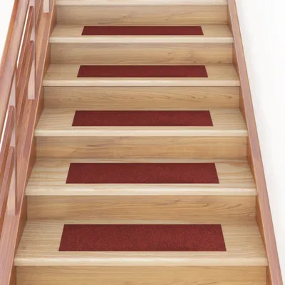 Immagine prodotto di The Living Store Tappetini autoadesivi per scale 15 pz. Rettangolare 76x20 cm Rosso