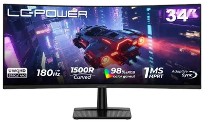 Image de Écran LED incurvé LC-Power LC-M34QC - 86,36 cm (34") - 3440 x 1440 UWQHD