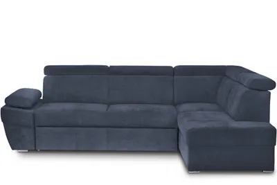 Obrázok produktu pre Konsimo pravá rohová pohovka s nastaviteľnou opierkou hlavy "RATLO", tmavomodrá, látka, moderná, 270x190cm