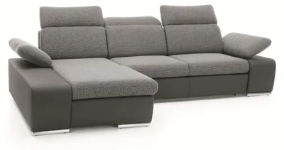 Produktbild von Masseno Ecksofa TRENTO mit Schlaffunktion L-Form, Sofa mit Bettkasten, Wohnzimmersofa, Couch, Soffa, Bettsofa, Couchgarnitur- Grau, PUENTE 11