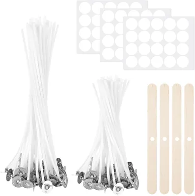 Productafbeelding van Kaarsen Wicks Set - Wax Wicks Katoen Wicks - Zelf Kaarsen Maken - Natuurlijk Katoen - 100 Stuks