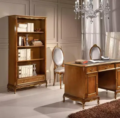 Produktbild von Elegantes braunes Holzschreibtisch Bücherregal Büromöbel Sets 2tlg. Set