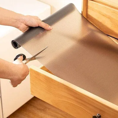 Image de Tapis antidérapant gris, 40 x 200 cm, pour la cuisine, tapis pour réfrigérateur, lavable, découpable sur mesure